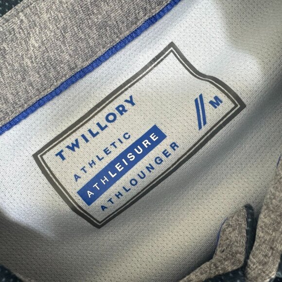 Twillory Polo Shirt Men Medium M Athletic Athlounger Long Sleeve Blue Athleisure - Picture 2 of 9